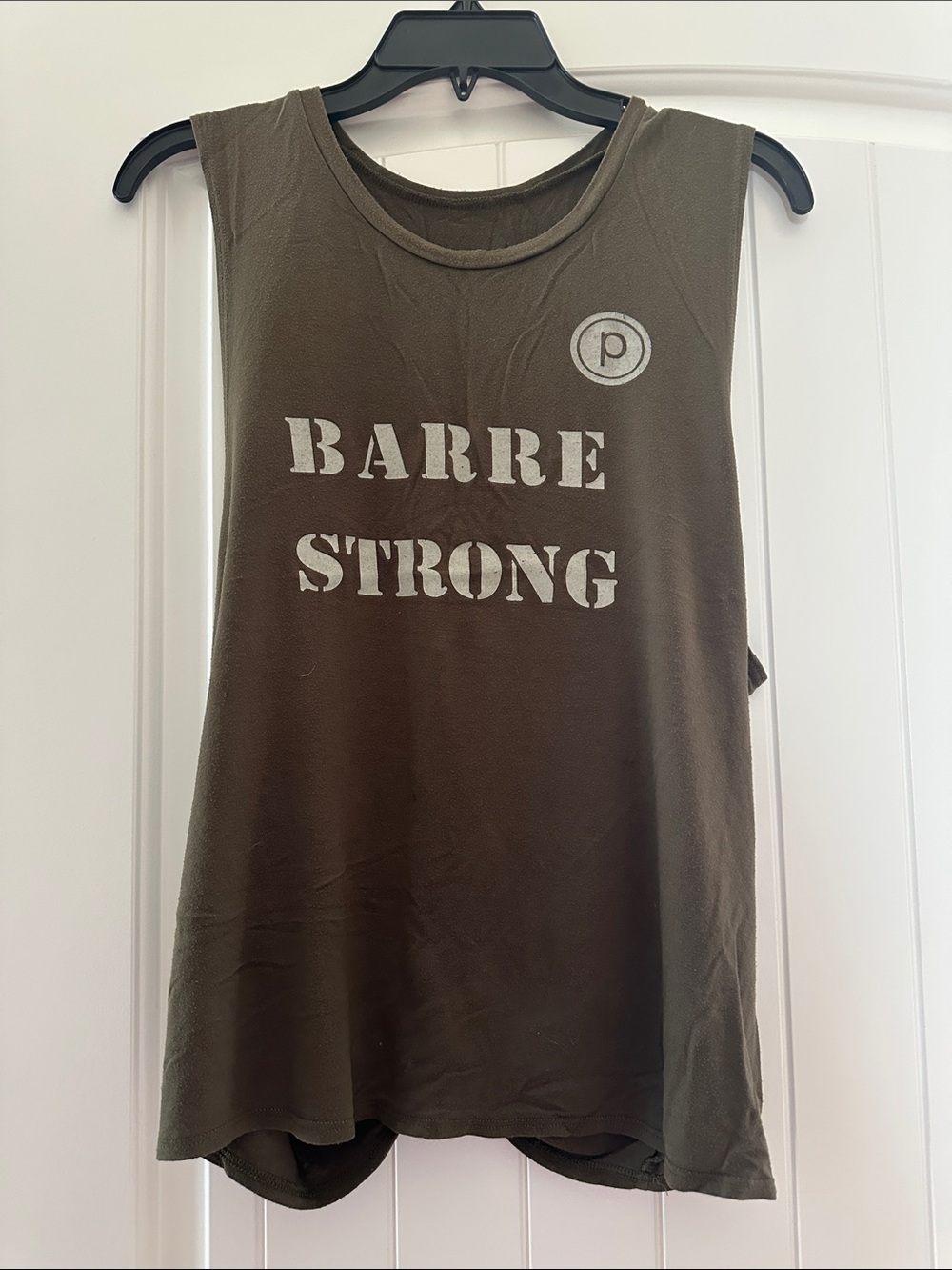 Pure Barre Olive Green Sleeveless Twist-Back Tank